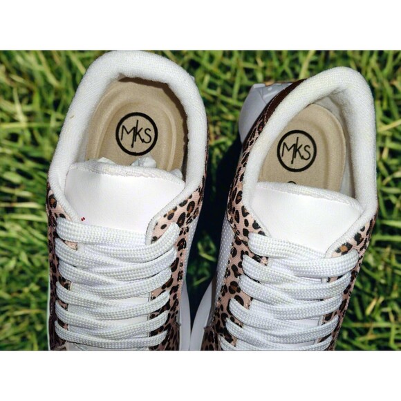 Women's Gold Star Leopard Print Sneakers - Picture 6 of 7